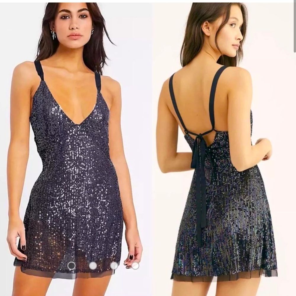 free people night combo sequin dress
